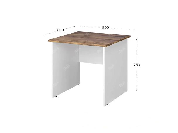 TANDEM RTD030-80-SH Стол квадратный ун-й 800х800х750 Таксония шоколадная/Белый - Вид 2