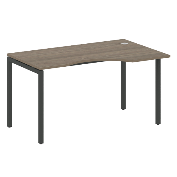 Metal System Quattro Стол криволинейный правый на П-образном м/к 40БП.СА-2 (R) Вяз/Антрацит металл 1400*900*750 - Вид 1