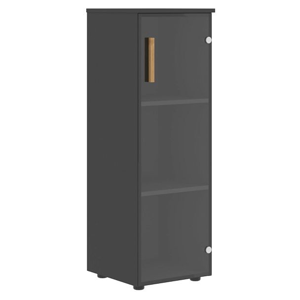 Шкаф колонка с стеклянной дверью и топом FMC 40.2 Прозрачное/Черный графит 404х429х1213 FORTA - Вид 1