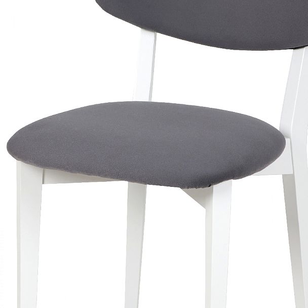 Комплект деревянных стульев с мягким сиденьем Мэти Белый/Серый велюр, 2 шт. - Вид 10