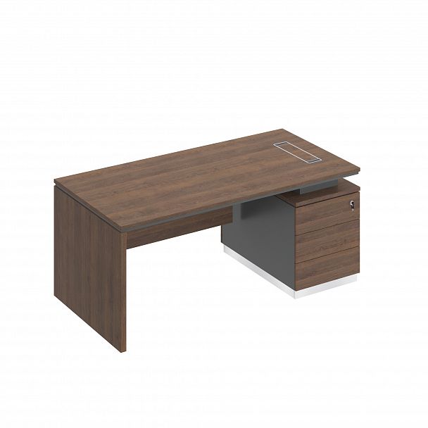 Стол руководителя (опора ДСП) на опорной тумбе (левый/правый) "City" СИ 109 дуб гладстоун/антрацит премиум/дуб гладстоун - Вид 1