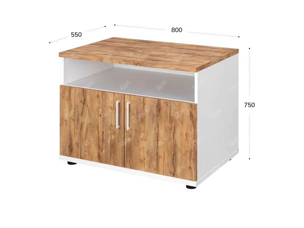 TANDEM RTD040-80G-ME Тумба под оргтехнику универсальная 800х550х600 Таксония медовая/Белый - Вид 2