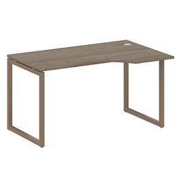 Metal System Quattro Стол криволинейный правый на О-образном м/к 40БО.СА-2 (R) Вяз/Мокко металл 1400*900*750 - Фото предпросмотра