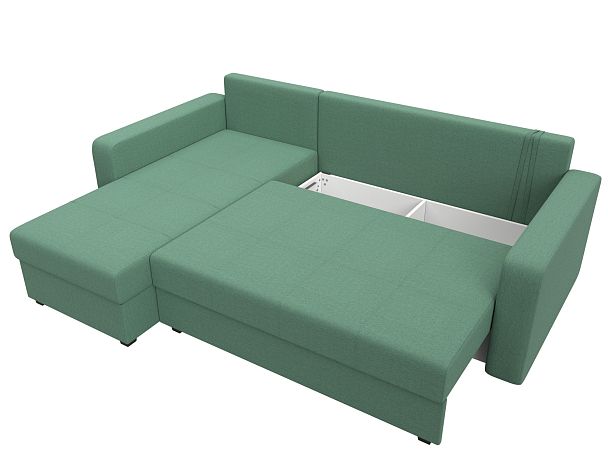 Диван угловой Ливерпуль Лайт левый угол Рогожка зеленый - Вид 7
