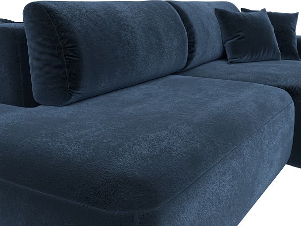 Диван угловой Лига-036 НПБ Модерн правый угол Велюр синий - Вид 4