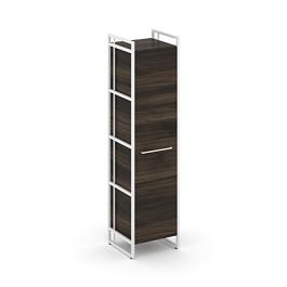 Rift Шкаф 4 ниши узкий RF.SU-41 (L) Дуб Мали/Металл Белый 420*396*1648 - Фото предпросмотра