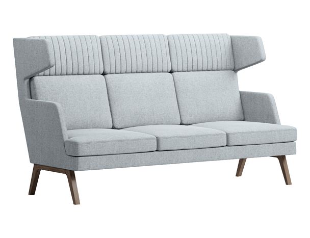 Диван Everprof Marko трехместный высокий Ткань Серый Темное дерево - Вид 1