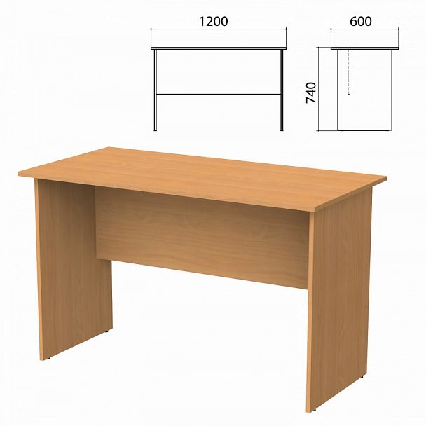 Стол письменный "Бюджет", 1200х600х740 мм, груша ароза, 402660-336 - Вид 1