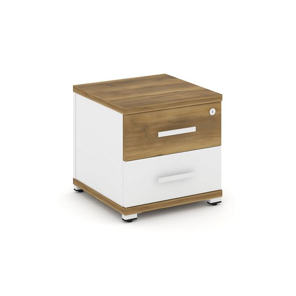 Concept Тумба приставная 2 ящ. CN.TUP-001 W Сандал Янтарный/Белый Бриллиант/Металл Белый 420*420*416 - Вид 1