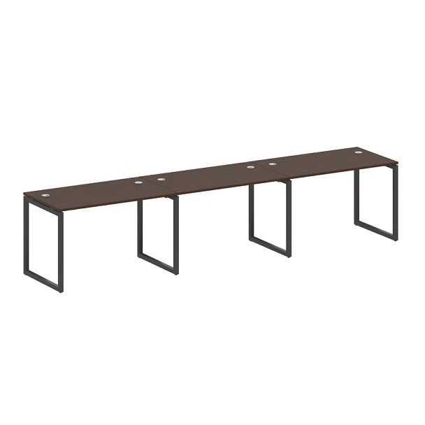 Metal System Quattro Р. ст. на 3 раб. места на О-образном м/к 40БО.СМ-3.2 Венге/Антрацит металл 3600*720*750 - Вид 1
