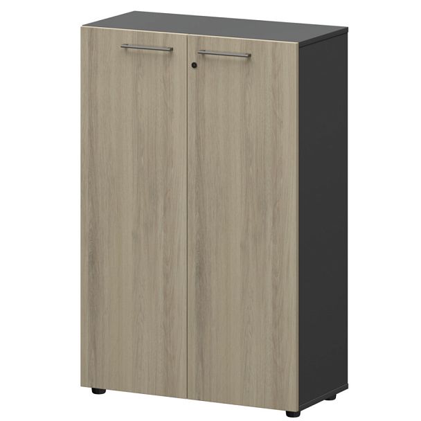 Шкаф средний закрытый СМШ38F Кронберг/Графит 792x380x1190 Кортез - Вид 1