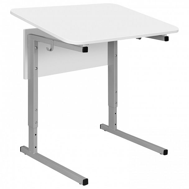 Стол-парта СУТ.54-01, одноместный, регулируемый угол, серый каркас, ЛДСП белая, гр.2-4 - Вид 2