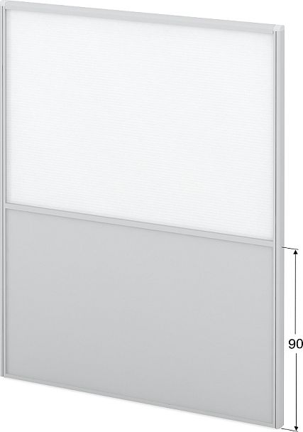 Модуль комбинированный "Мобильные офисные перегородки «Логика»"  ПК-ЛГ-МДК200х160/90П/Д-В1-535 серый - Вид 1