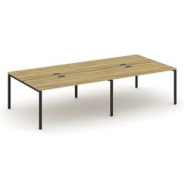 Concept Рабочая станция на 4 места CN.DRS-008 Дуб Винченцо/Металл Черный 3160*1480*750 - Фото предпросмотра