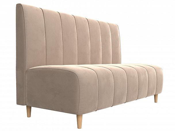 Прямой диван Ральф (полностью велюр бежевый) - Вид 3