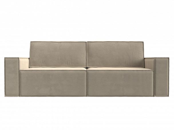 Диван прямой Куба (полностью микровельвет бежевый) - Вид 2