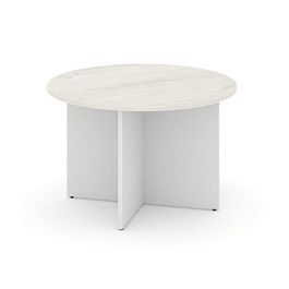 Стайл Проджект Стол переговорный кругл. SN-D.SPRG-004 Дуб Наварра/Белый 1180*1180*750 - Фото предпросмотра