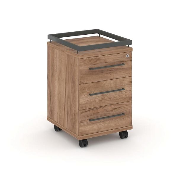Rift Тумба мобильная усиленная + рамка RF.TM-003 Дуб Табак/Металл Антрацит 416*460*665 - Вид 1