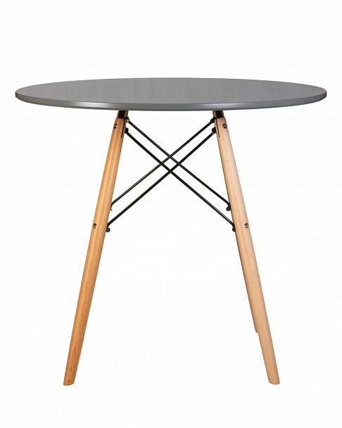 Стол обеденный DOBRIN CHELSEA`80 (ножки светлый бук, столешница тёмно-серый (GR-04)) - Вид 2