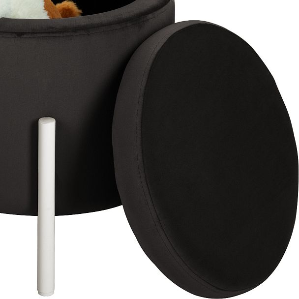 Комплект пуфов Кен с местом для хранения Темно-серый Confetti stone/белый, 2 шт. - Вид 5