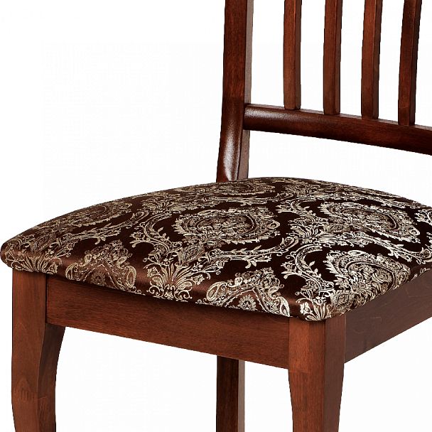 Комплект деревянных стульев с мягким сиденьем Элин Темный орех/Темно-коричневый жаккард, 3 шт. - Вид 9