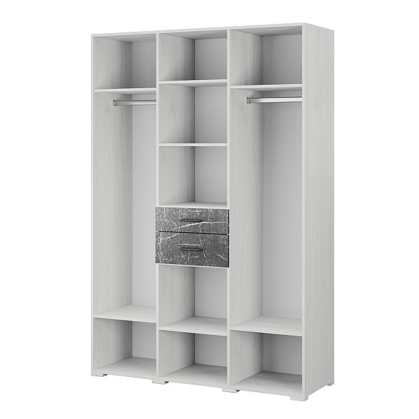 Спальня Теана шкаф 3-хств. ясень анкор светлый/МДФ мрамор дарк - Вид 2