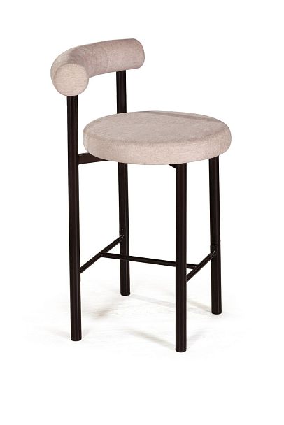 Стул полубарный Biggi, шенилл Puffy beige / опоры черные - Вид 1