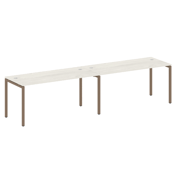 Metal System Quattro Р. ст. на 2 раб. места на П-образном м/к 40БП.СМ-2.4 Дуб наварра/Мокко металл 3200*720*750 - Вид 1