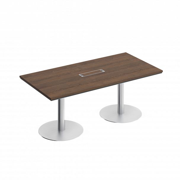 Стол для переговоров на круглых опорах-колоннах "City" СИ 153 дуб гладстоун/антрацит премиум - Вид 1