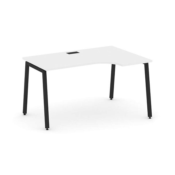 Стайл Проджект Стол рабочий эргоном. SN-4A.SPA-011(R) Белый/Металл Черный 1380*700/980*750 - Вид 1