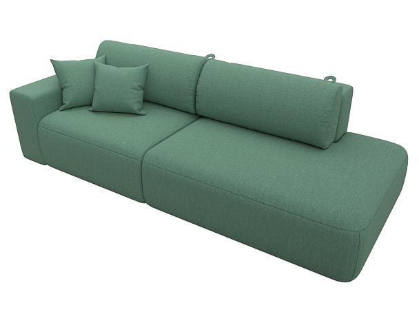 Диван прямой Лига-036 НПБ Модерн подлокотник слева Рогожка зеленый - Вид 5
