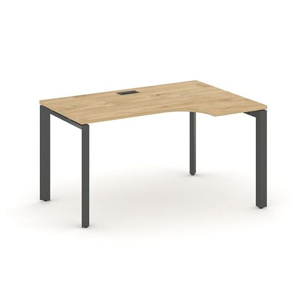 Style Project Next Стол рабочий эргономичный SN-59P.SPA-011(R) Тиквуд Светлый/Металл Антрацит/Черный Заглушка 1380*700/980*750 - Вид 1