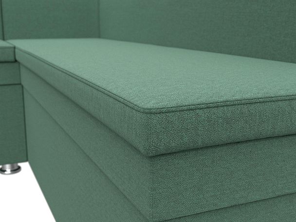 Диван кухонный угловой Уют левый угол Рогожка зеленый - Вид 4