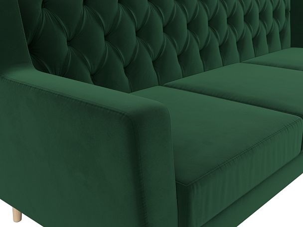 Прямой диван Брайтон 3 Люкс (полностью велюр зеленый) - Вид 4