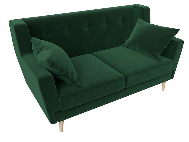 Прямой диван Брайтон 2 (полностью велюр зеленый) - Вид 5