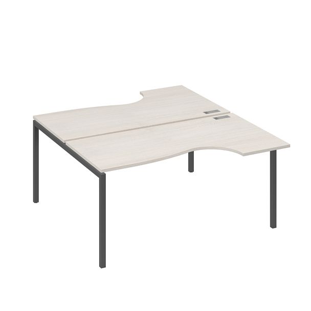 Рабочая станция DUE (2х160) столы эргономичные Классика A4 А4 Б2 185 БП дуб / металлокаркас антрацит - Вид 1