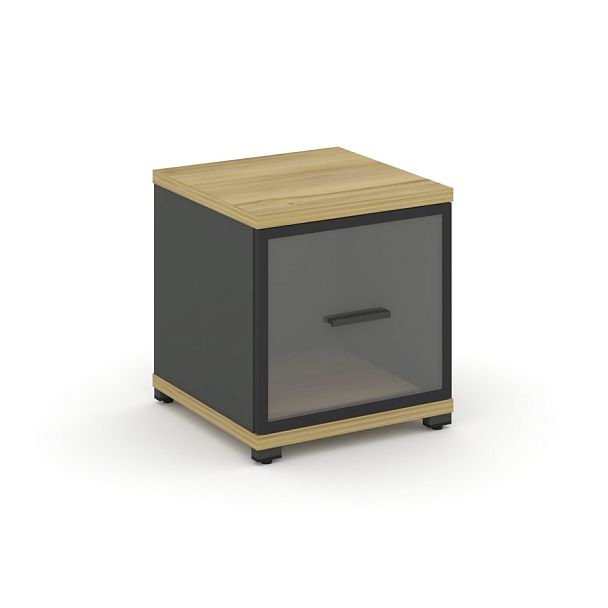 Concept Шкаф 1 узкая секция, 1 ниша CN.STU-113 RPB A Дуб Винченцо/Антрацит/Металл Антрацит/Прозрачный 420*420*450 - Вид 1