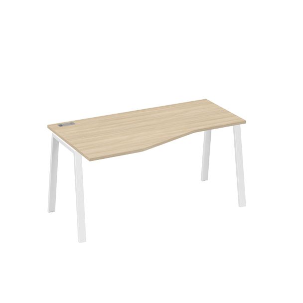 Стол эргономичный левый "Техно" на металлокаркасе TRE A4 А4 Б3 065 БП дуб скандинавский / металлокаркас белый - Вид 1