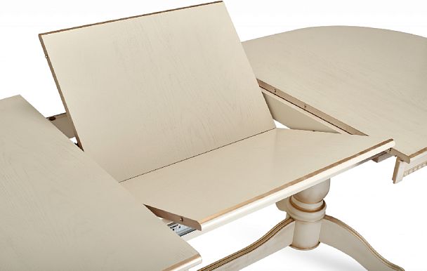 Стол деревянный раздвижной Барэнт 200(270)х100х76 Слоновая кость с золотой патиной - Вид 7