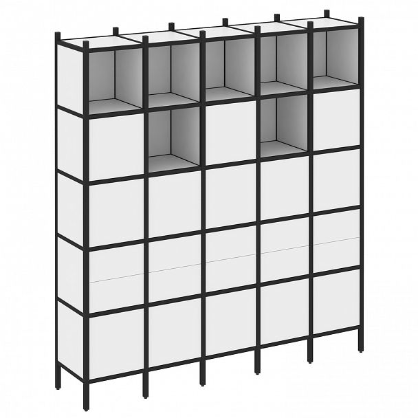 Стеллаж "Loft" VR.L-10 белый бриллиант/черный - Вид 1