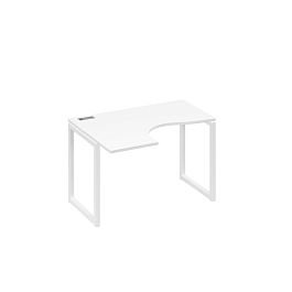 Стол эргономичный левый "Классика" на металлокаркасе QUATTRO A4 А4 Б4 031 БП белый премиум / металлокаркас белый - Фото предпросмотра