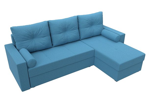 Диван угловой Верона Лайт правый угол Рогожка голубой - Вид 5