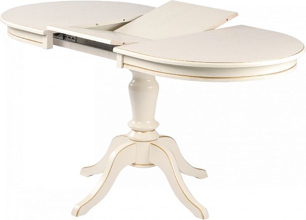 Стол деревянный раздвижной Анфея 110(150)х75х76 Слоновая кость с золотой патиной - Вид 4