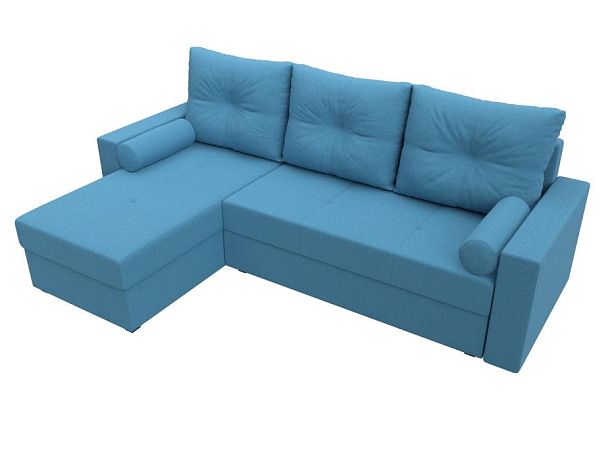 Диван угловой Верона Лайт левый угол Рогожка голубой - Вид 5