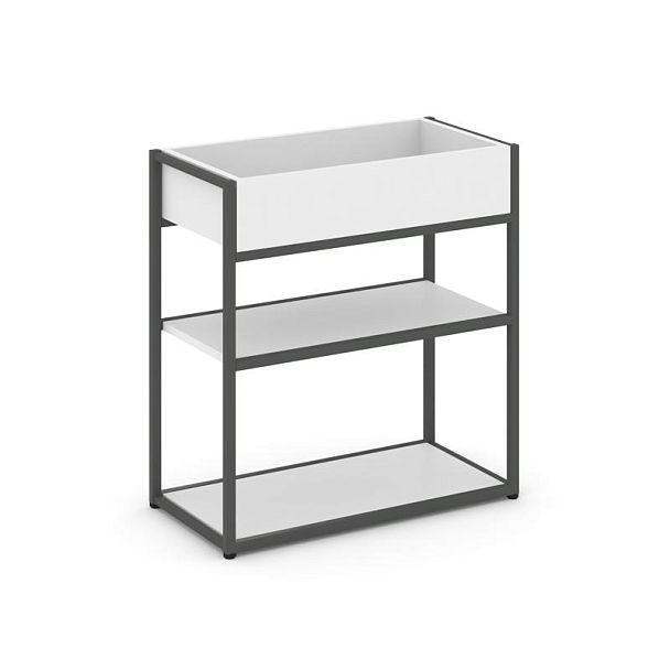 Rift Стеллаж металлический низкий приставной RF.STM-011 Белый Бриллиант/Металл Антрацит 596*350*750 - Вид 1
