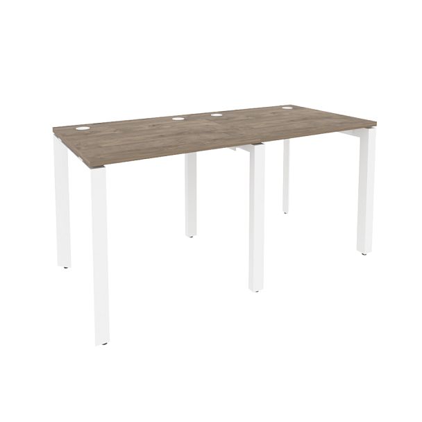 Onix Рабочая станция на П-образном м/к O.MP-RS-2.0.7 Тиквуд темный/Белый металл 1560*720*750 - Вид 1