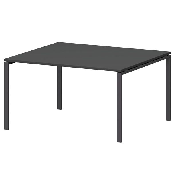 Стол переговорный на металлокаркасе СМСП-П-14.123.Пр25 Графит/Антрацит 1400x1236x750 Смарт - Вид 1