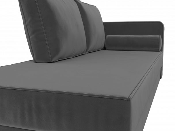 Кушетка Прайм правый (полностью велюр серый) - Вид 4