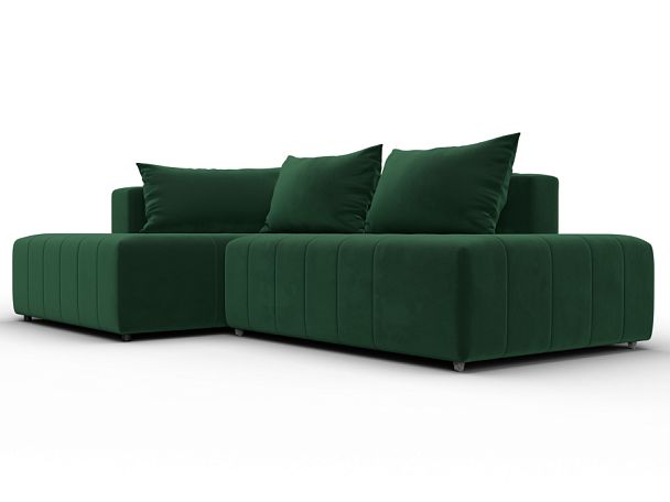 Диван угловой Лига-103 НПБ угол левый Велюр зеленый - Вид 3
