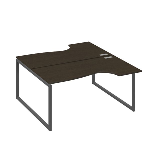 Рабочая станция (2х160) столы Классика опоры QUATTRO A4 А4 Б4 185 БП венге / металлокаркас антрацит - Вид 1